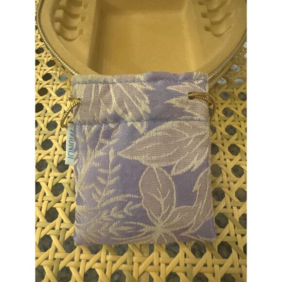 VTG Mundi Jewelry Presentation Travel Box Lavender Cream Damask Heart Brocade - Picture 4 of 14